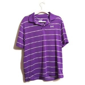 Under Armour Purple Grey Stripe Loose Collar Shirt